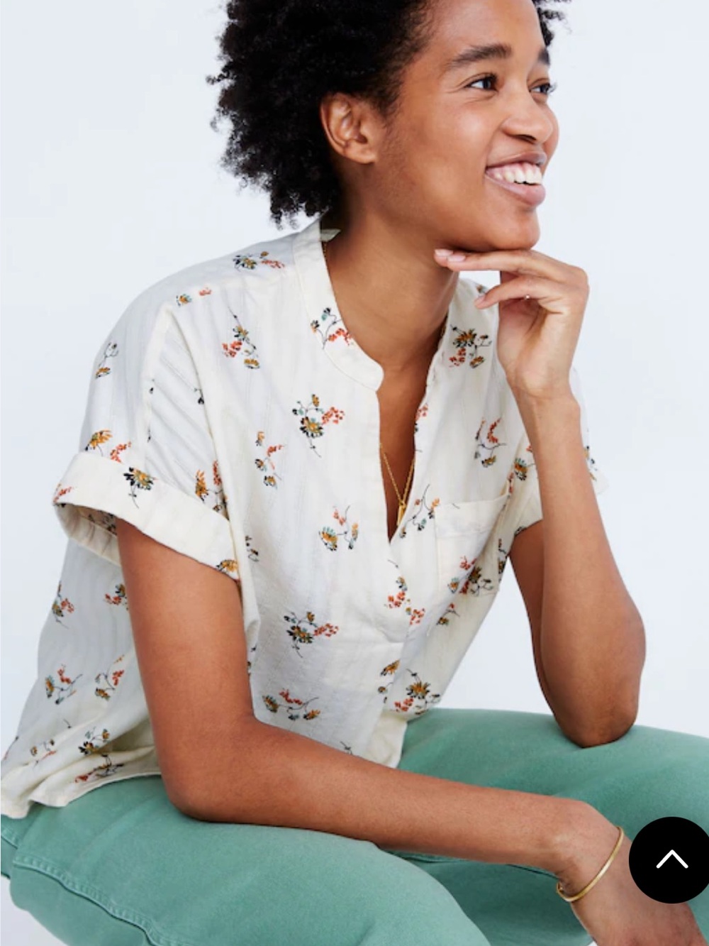 Madewell Bower Popover Shirt in Marseille Daisies Size L - Picture 3 of 13